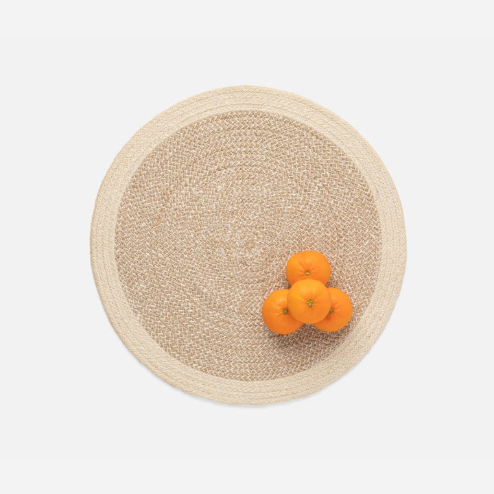Shia Dark Round Placemat Jute/Cotton Mix Pack/4