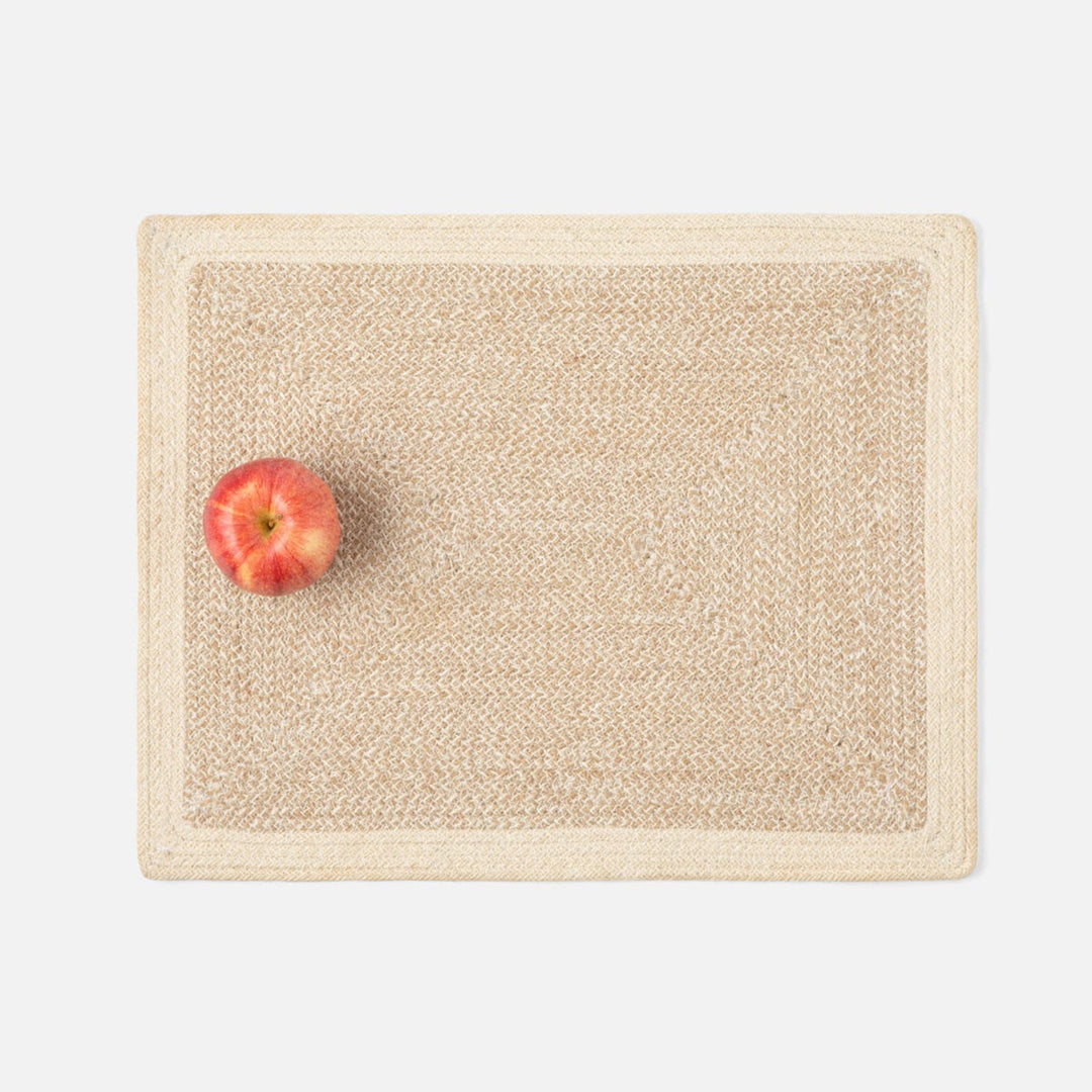 Shia Dark Rectangular Placemat Jute/Cotton Mix Pack/4