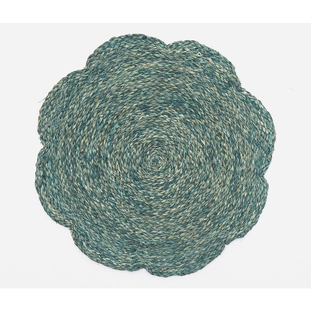 Vera Mixed Blue Flower Placemat Raffia Pack/4