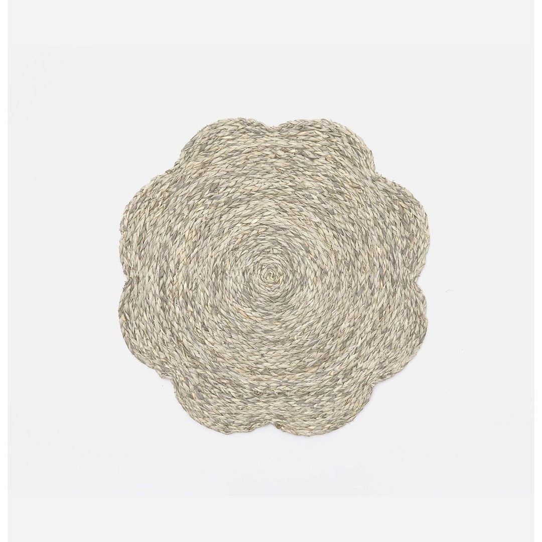 Vera Mixed Gray Flower Placemat Raffia Pack/4