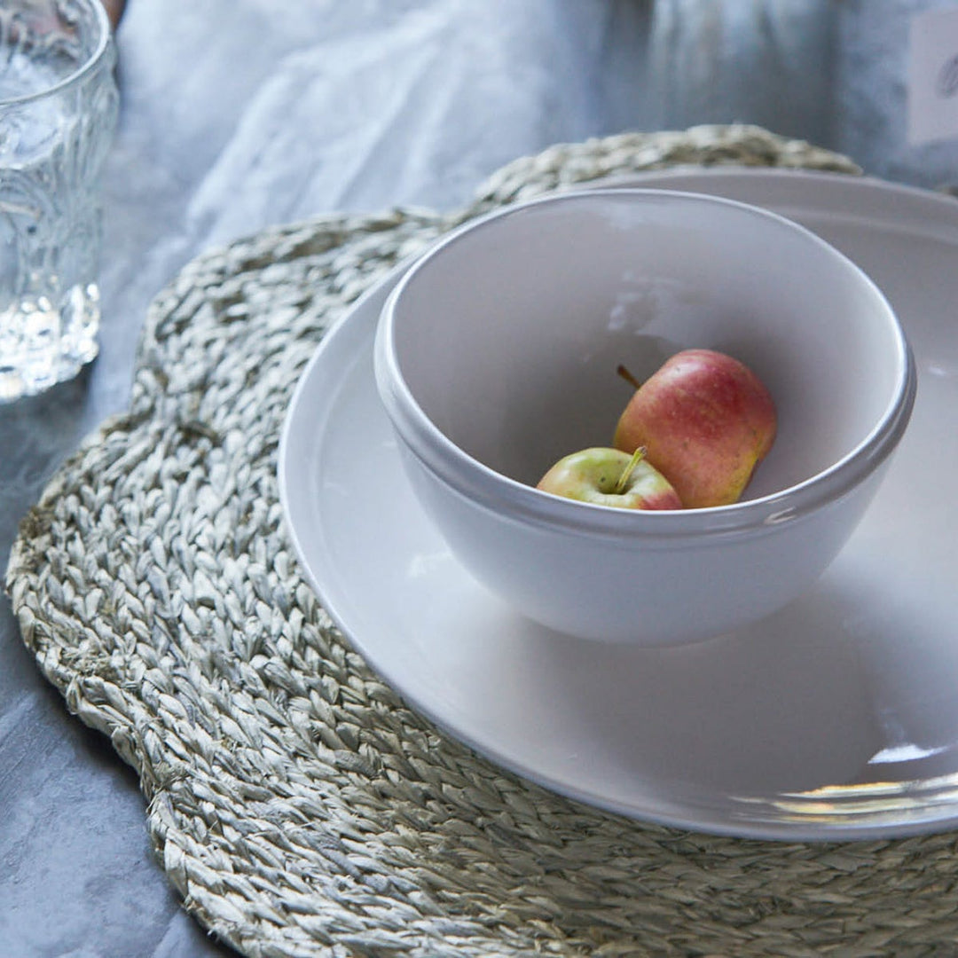 Vera Mixed Gray Flower Placemat Raffia Pack/4