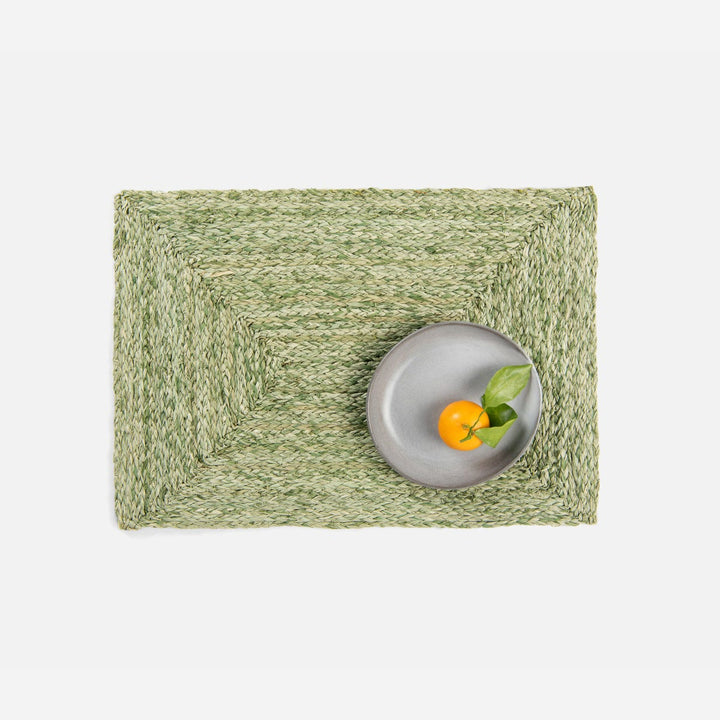 Zoey Pale Green Rectangular Placemat Raffia Pack/4