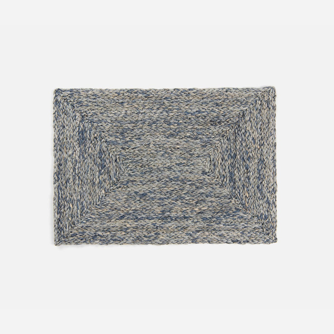 Zoey Slate Blue Rectangular Placemat Raffia Pack/4