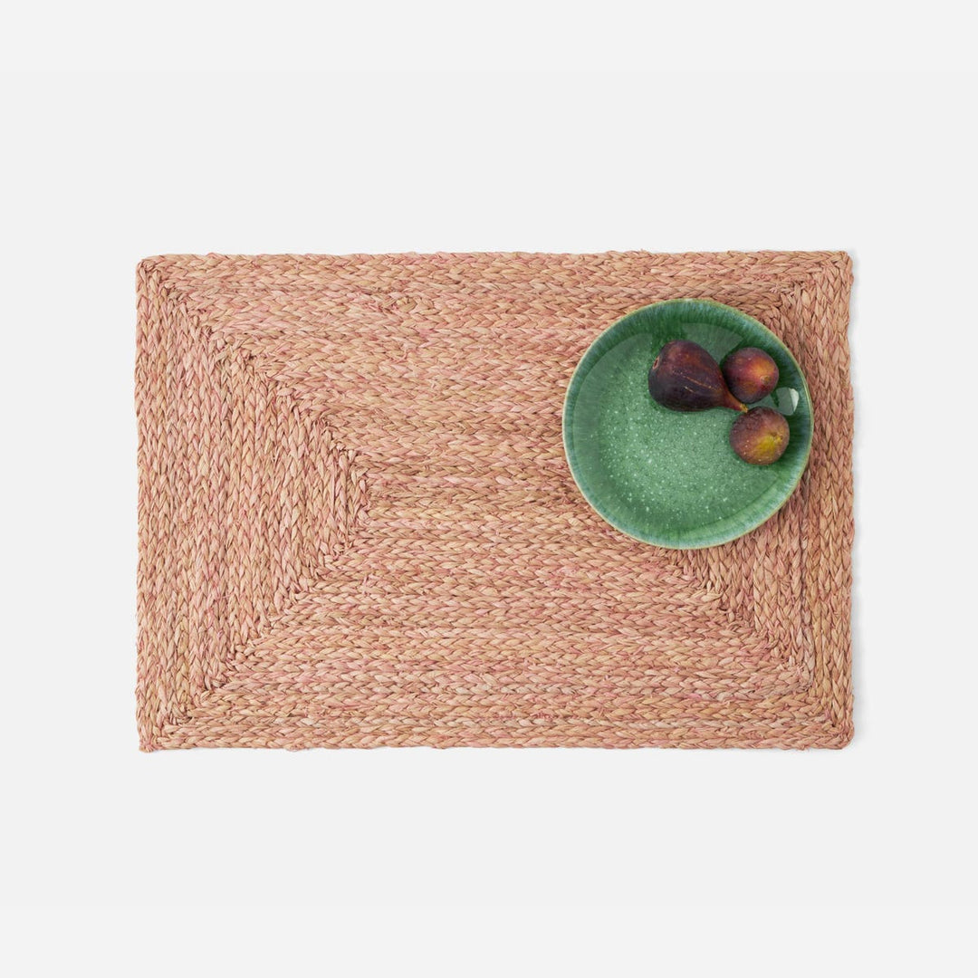 Zoey Light Pink Rectangular Placemat Raffia Pack/4