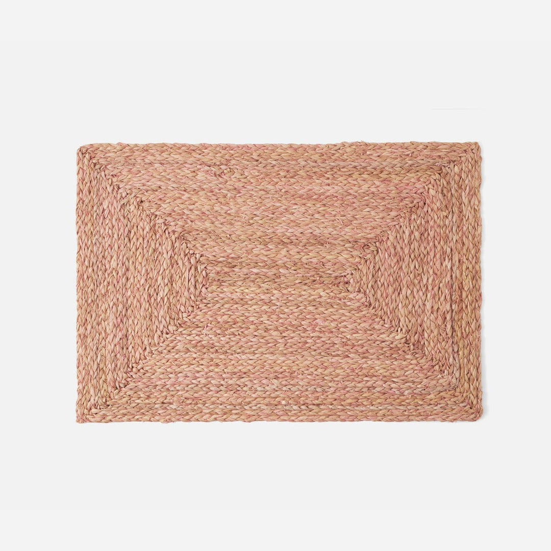 Zoey Light Pink Rectangular Placemat Raffia Pack/4