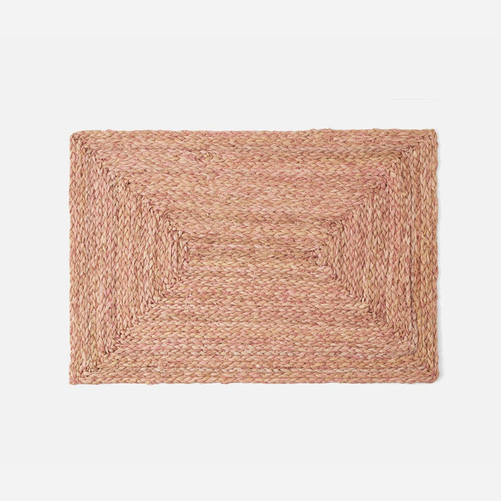 Zoey Light Pink Rectangular Placemat Raffia Pack/4