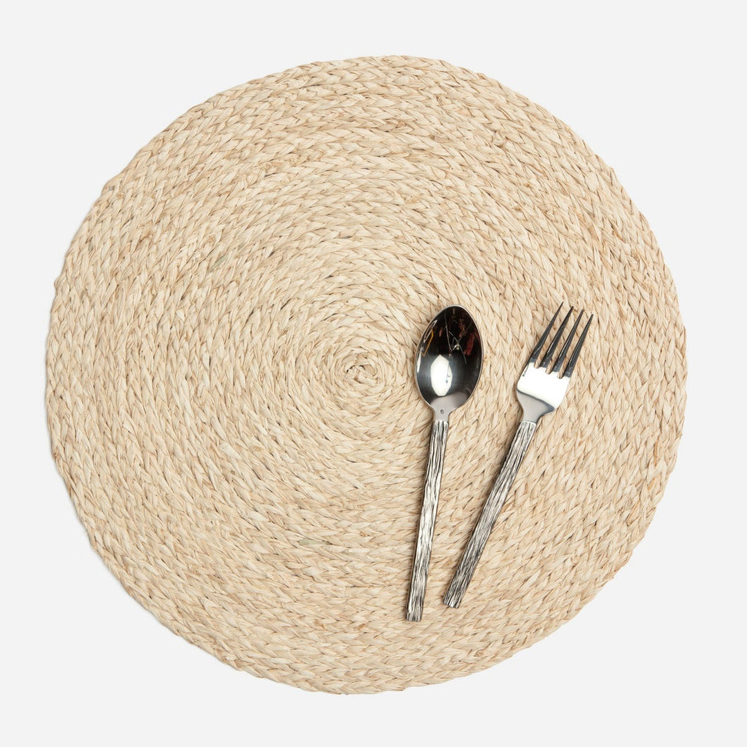 Zoey Bleached Round Placemat Raffia Pack/4