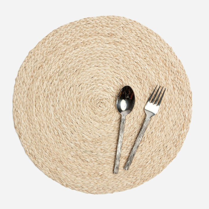 Zoey Bleached Round Placemat Raffia Pack/4