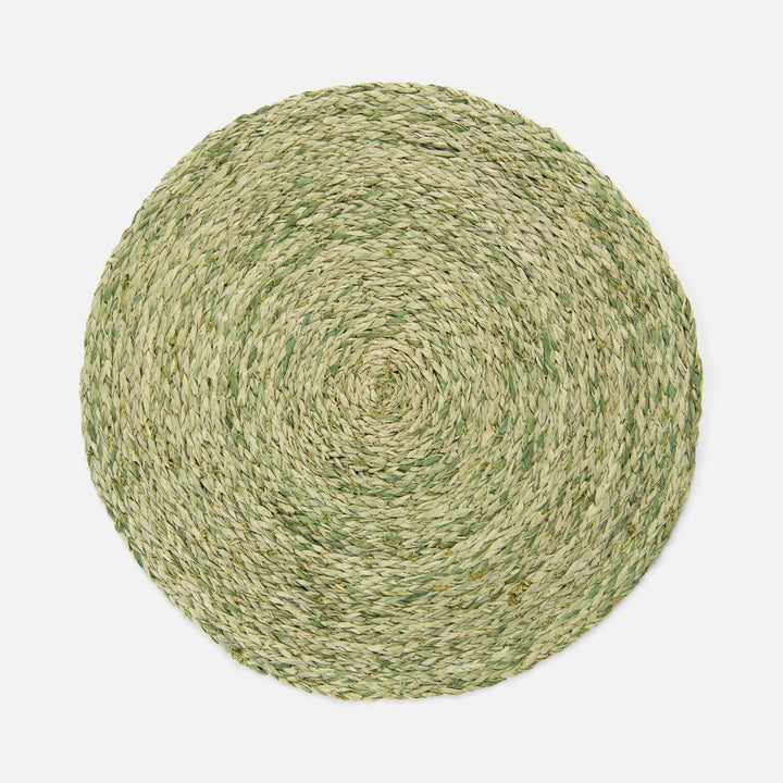Zoey Pale Green Round Placemat Raffia Pack/4
