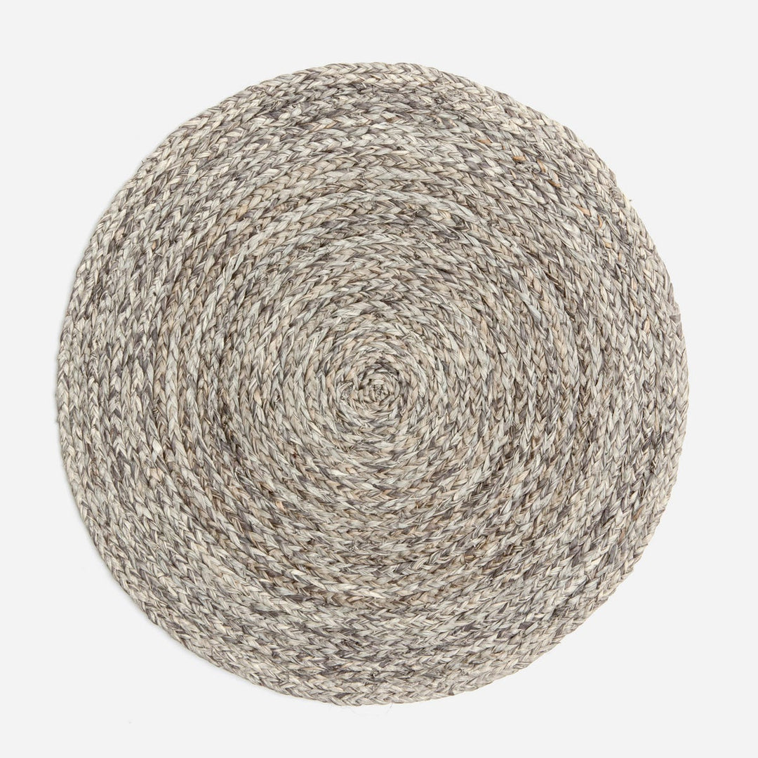 Zoey Mixed Gray Round Placemat Raffia Pack/4