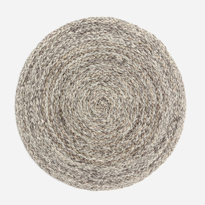 Zoey Mixed Gray Round Placemat Raffia Pack/4