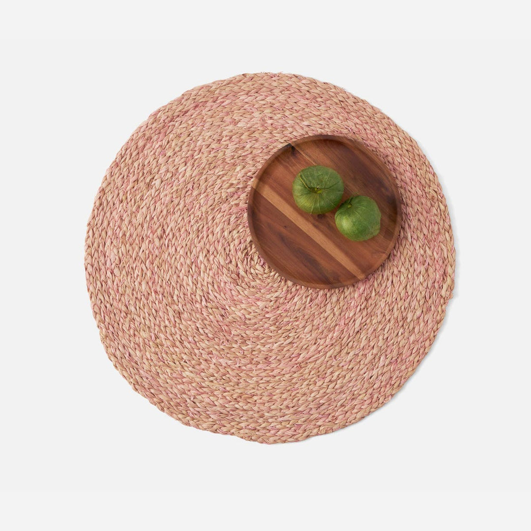 Zoey Light Pink Round Placemat Raffia Pack/4