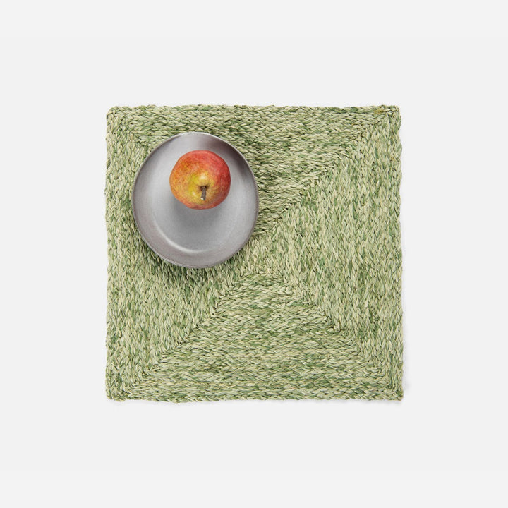 Zoey Pale Green Square Placemat Raffia Pack/4