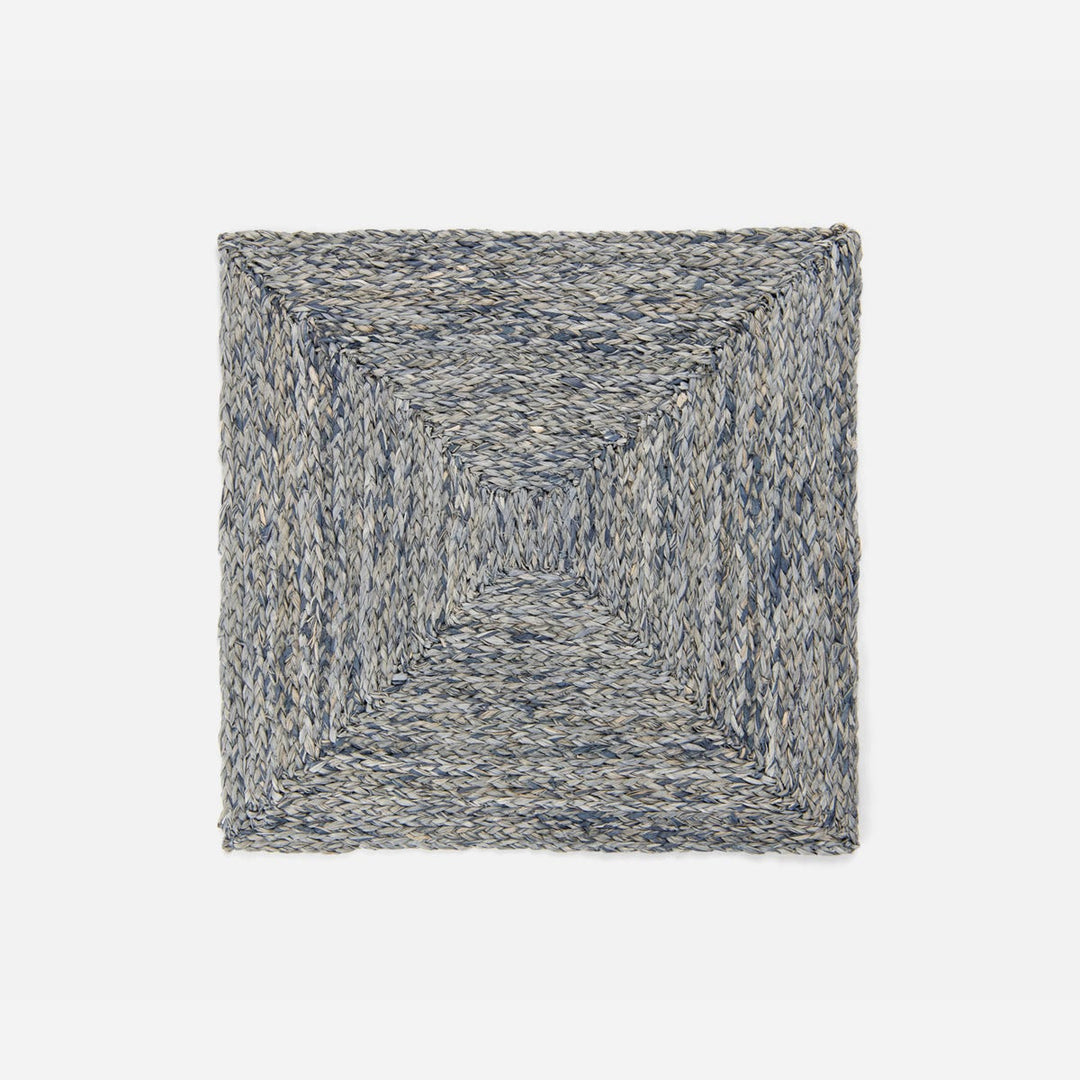 Zoey Slate Blue Square Placemat Raffia Pack/4