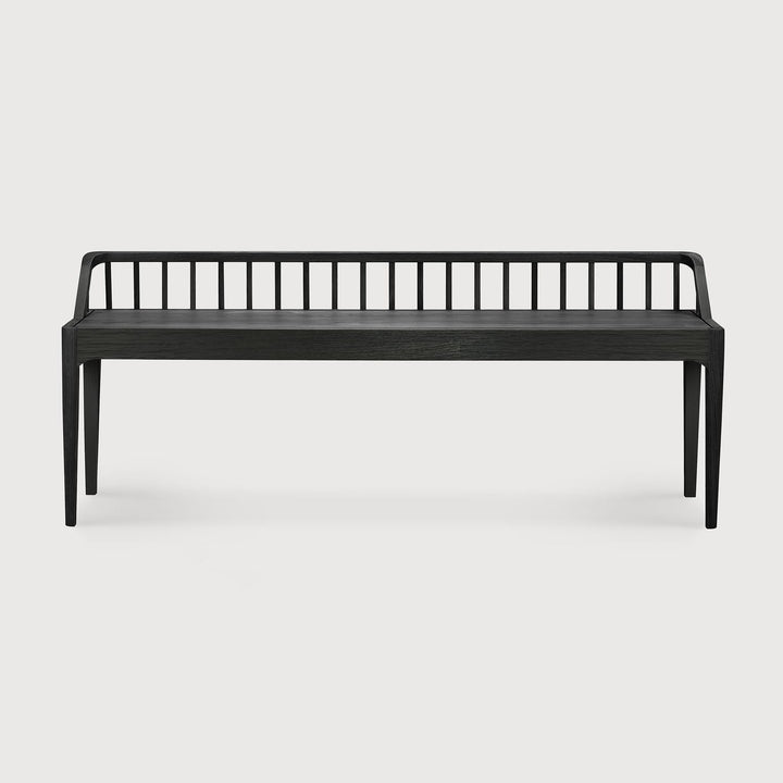 Spindle Bench - Oak black view