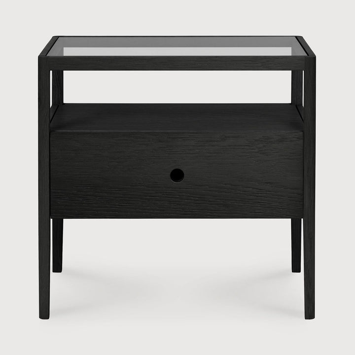 Spindle Bedside Table - Oak black view
