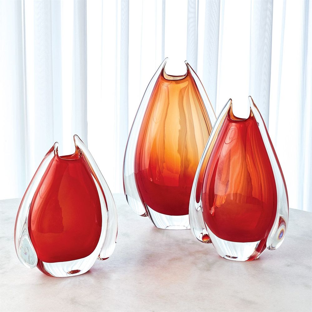 Fin Vase-Cinnabar-Sm