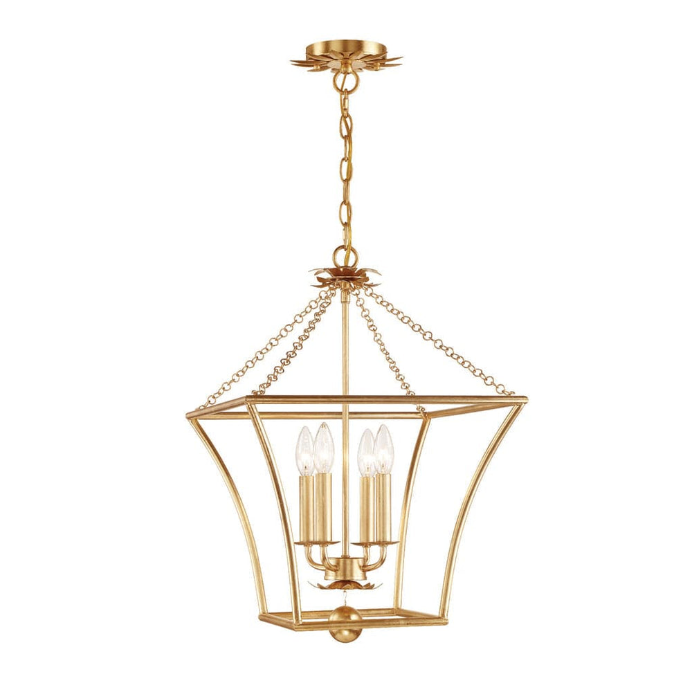 Broche 4 Light Antique Gold Mini Chandelier-Crystorama Lighting Company-CRYSTO-516-GA-Chandeliers-2-France and Son