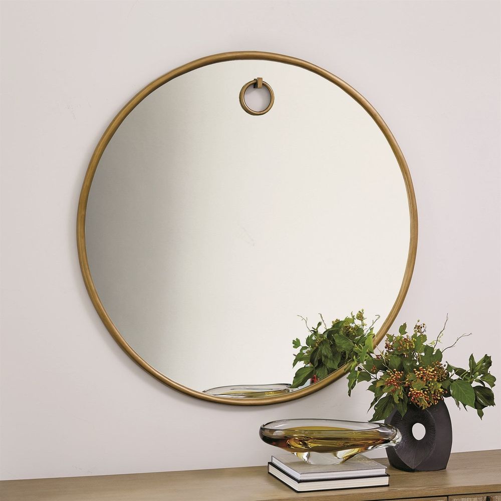 Wall Mirrors Exposed Mirror-Antique Brass-Lg