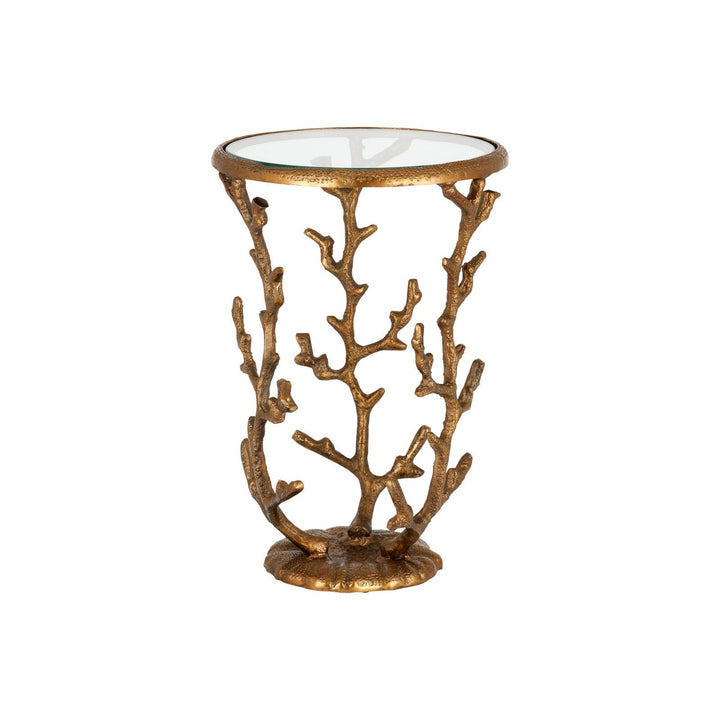 Coral Brass Accent Table