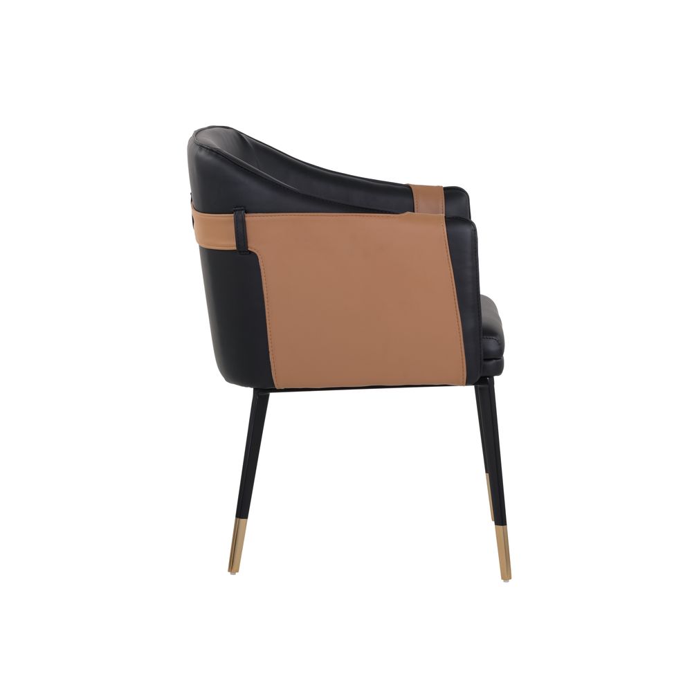 Dining Chairs Carter Dining Armchair - Napa Black / Napa Cognac
