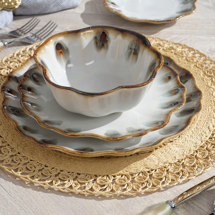 Amoria Almond/Sage Salad/Dessert Plate Stoneware Pack/4