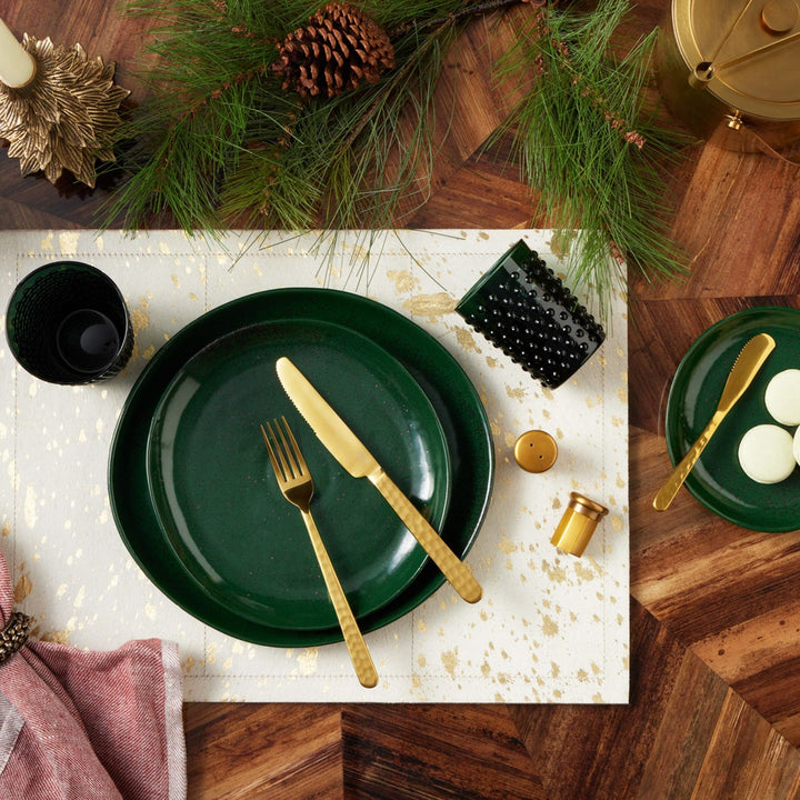 Marcus Dark Green Salt Glaze Bread Plate Stoneware Pack/4