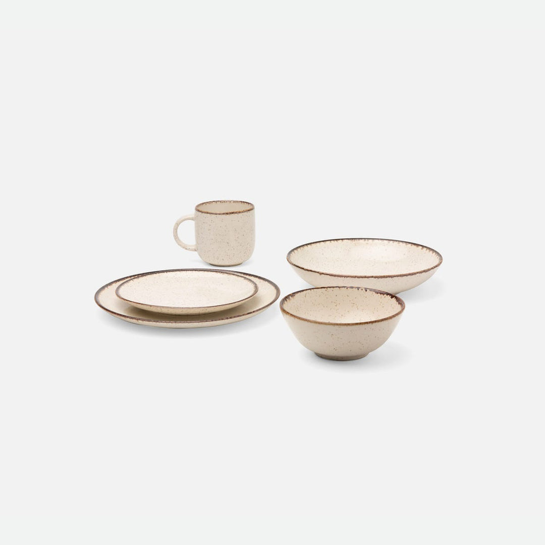 Amaya Speckled Ivory Cereal/Ice Cream Bowl Pack/4