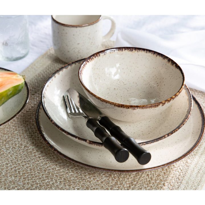 Amaya Speckled Ivory Dinner Plate Pack/4