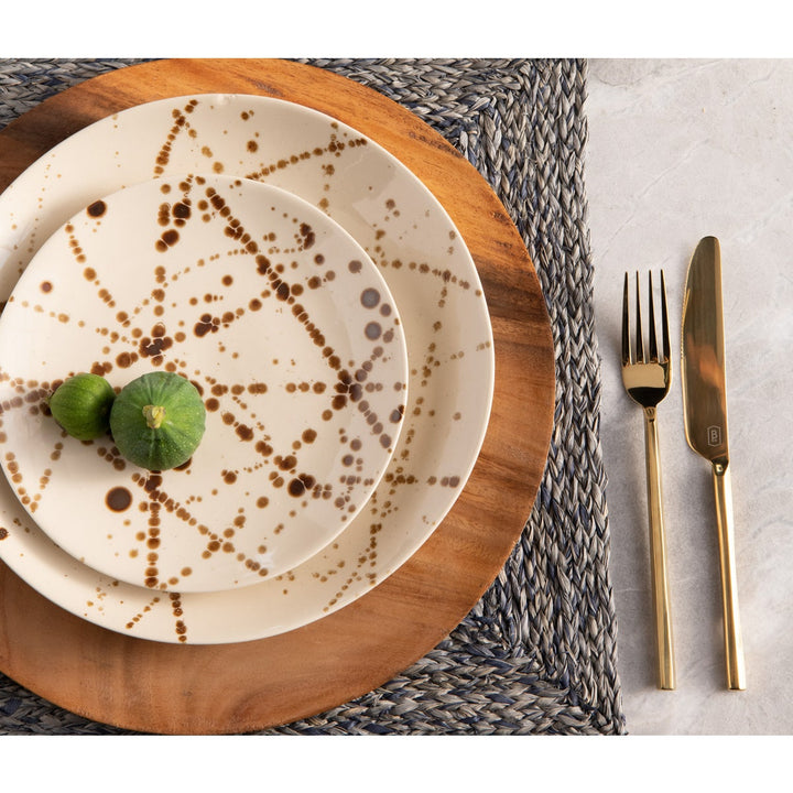 Delaney Bronze Splatter Salad/Dessert Plate Pack/4