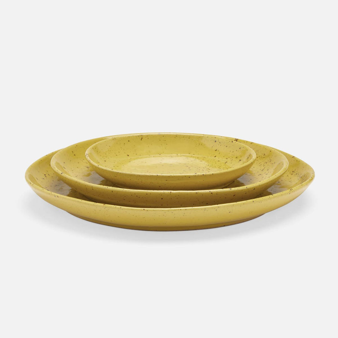 Marcus Chartreuse Salt Glaze Dinner Plate Stoneware Pack/4