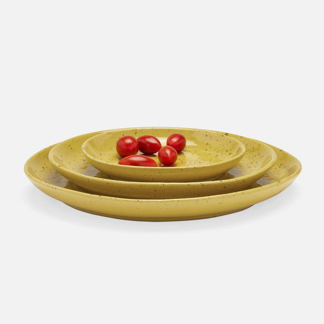 Marcus Chartreuse Salt Glaze Dinner Plate Stoneware Pack/4