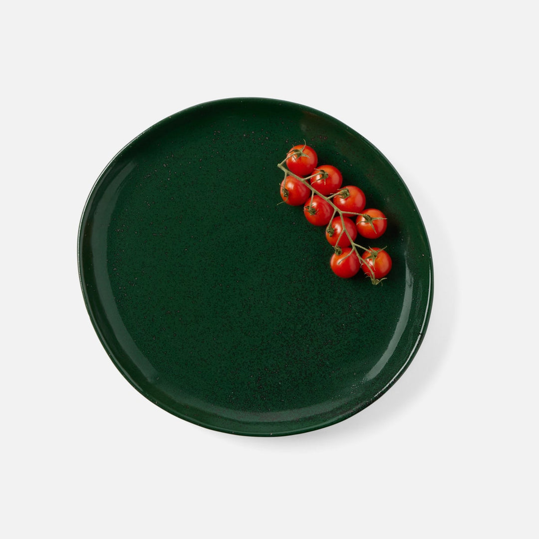 Marcus Dark Green Salt Glaze Dinner Plate Stoneware Pack/4