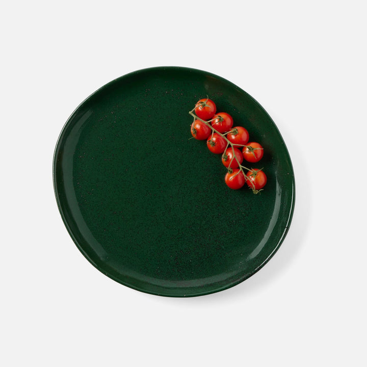 Marcus Dark Green Salt Glaze Dinner Plate Stoneware Pack/4