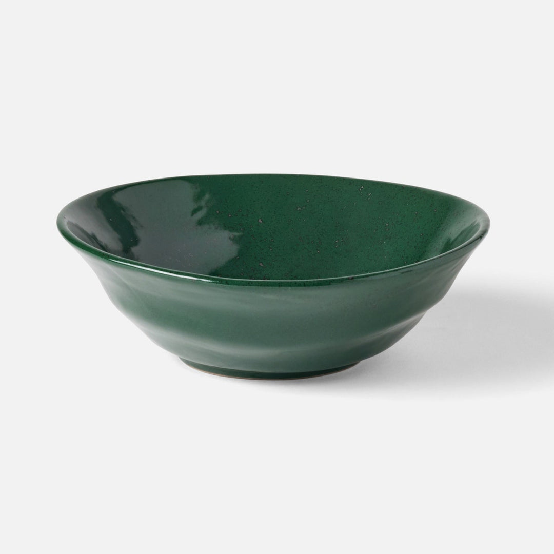 Marcus Dark Green Salt Glaze Pasta/Soup Bowl Stoneware Pack/4