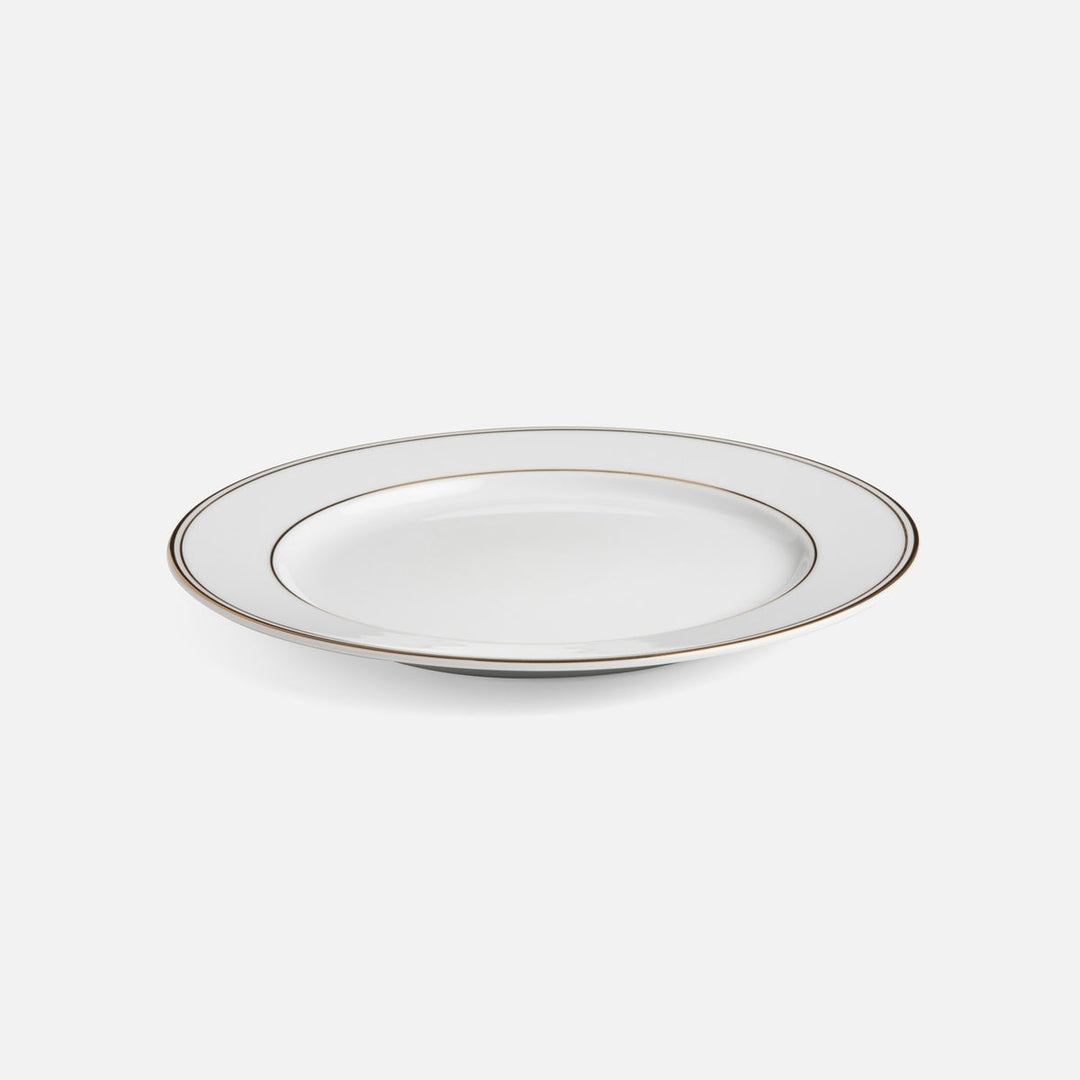 Hannah White Porcelain W/ Gold Trim Charger Pack/2