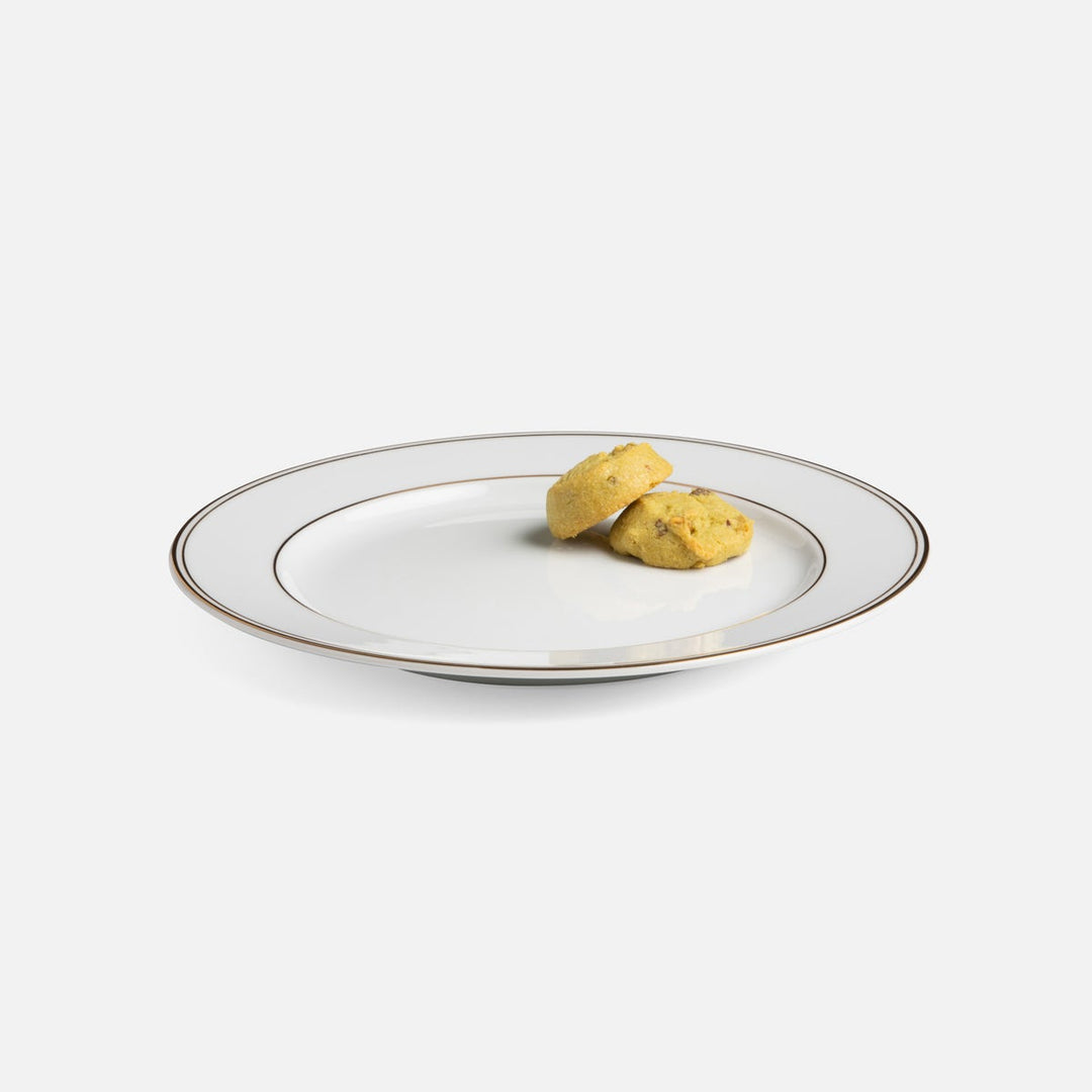 Hannah White Porcelain W/ Gold Trim Charger Pack/2