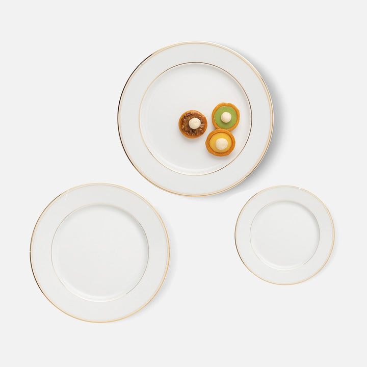 Hannah White Porcelain W/ Gold Trim Charger Pack/2