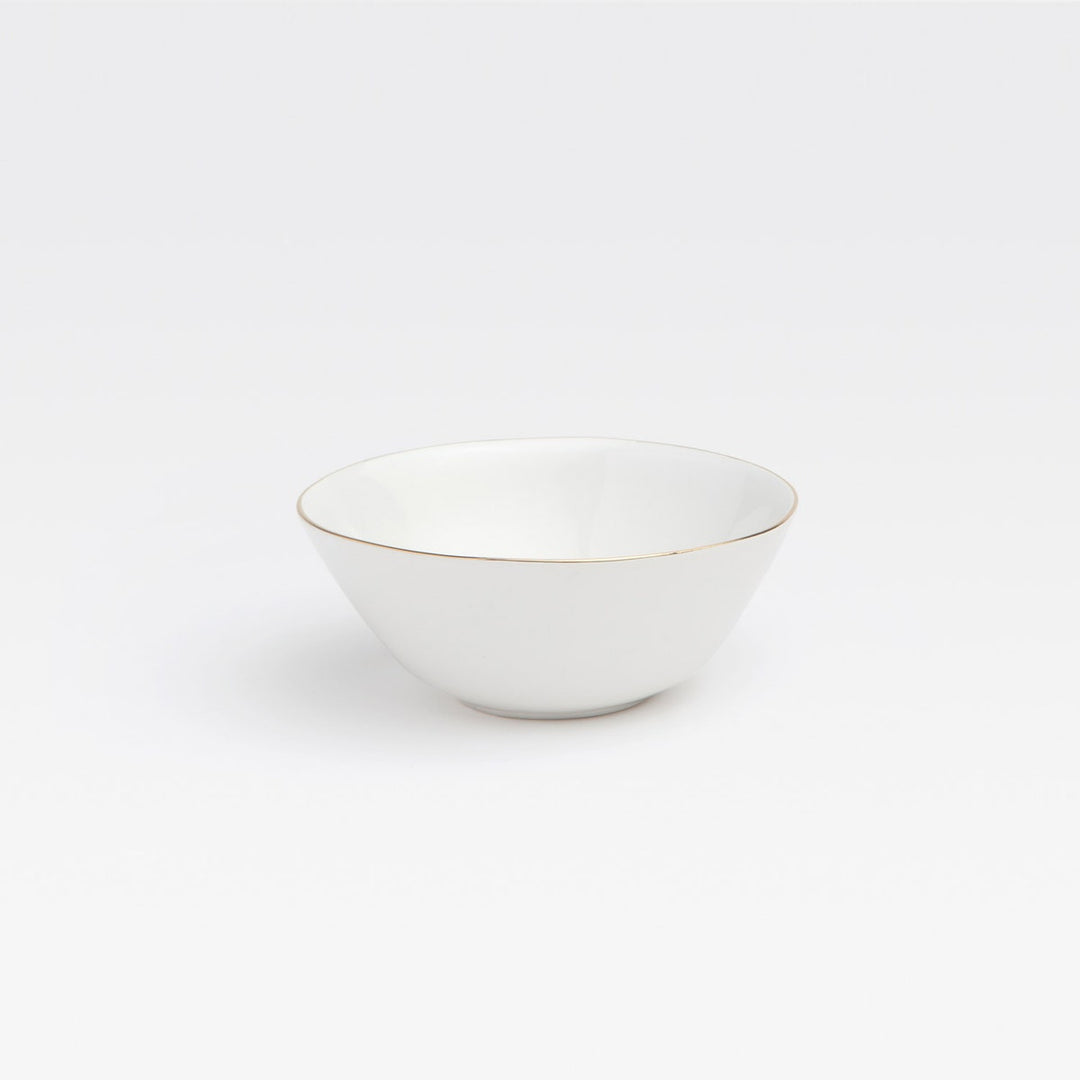 Julianna White Cereal/Ice Cream Bowl With Gold Trim Pack/4