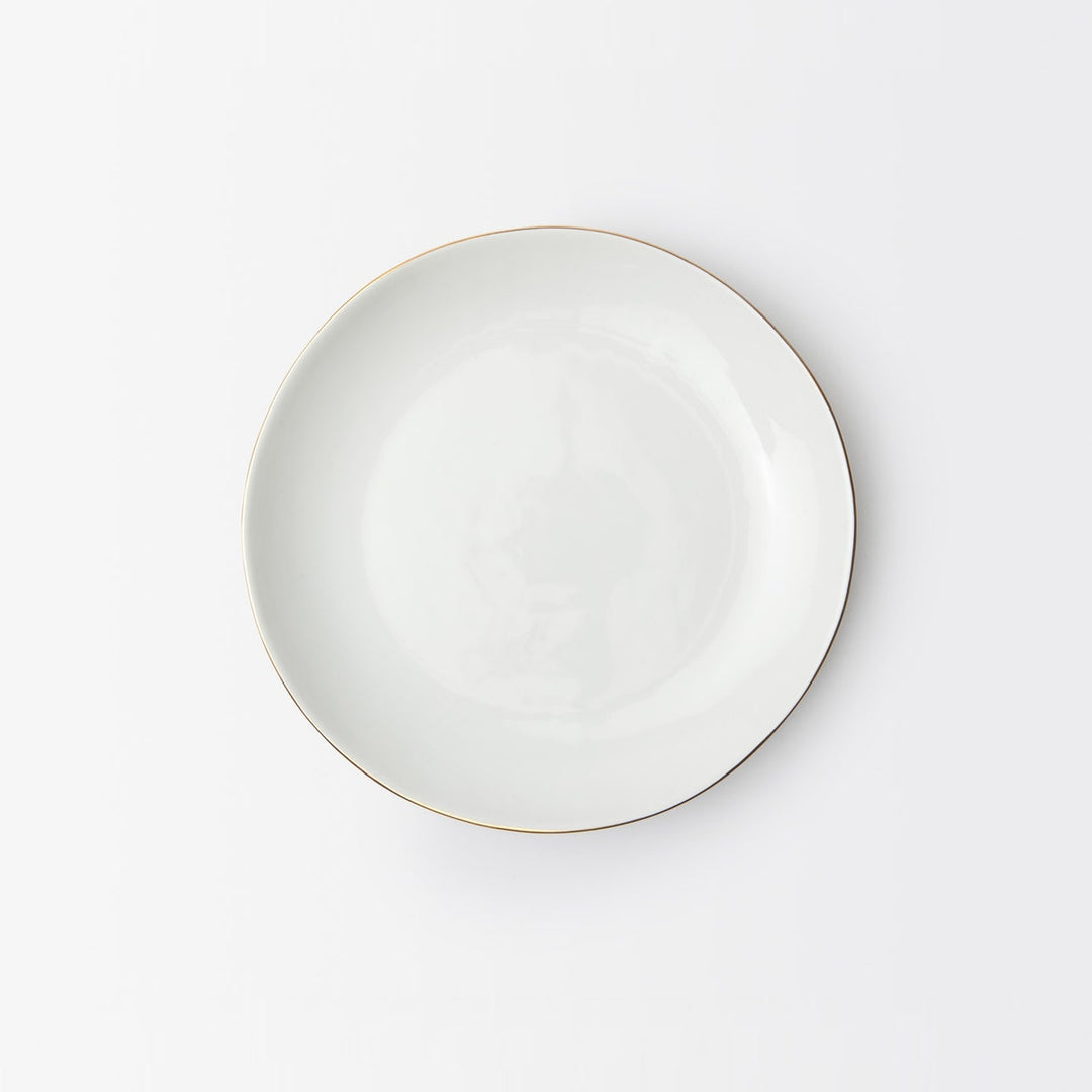 Julianna White Dinner Plate With Gold Trim Pack/4