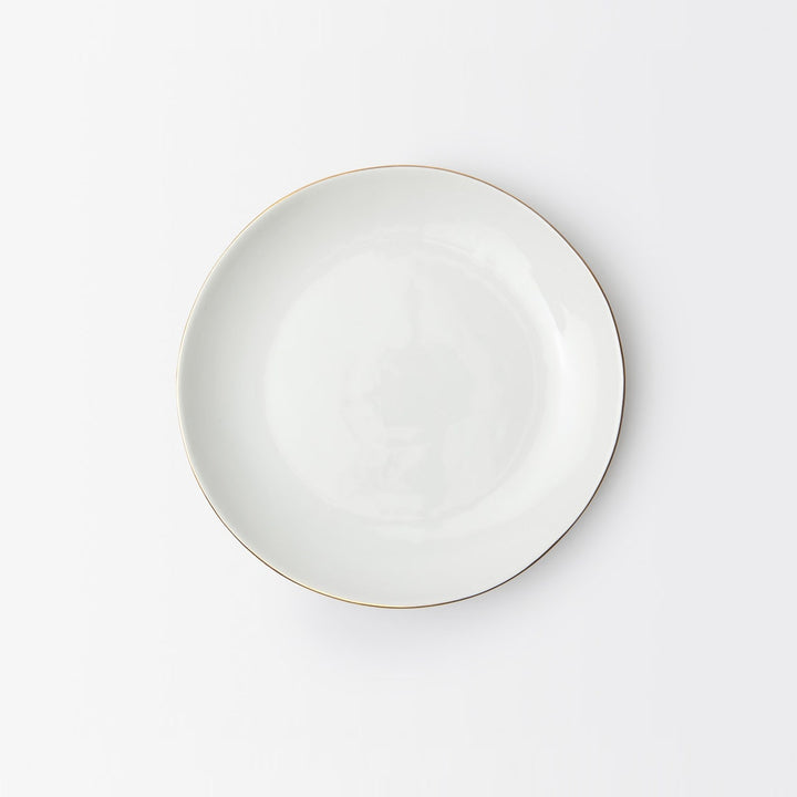 Julianna White Dinner Plate With Gold Trim Pack/4