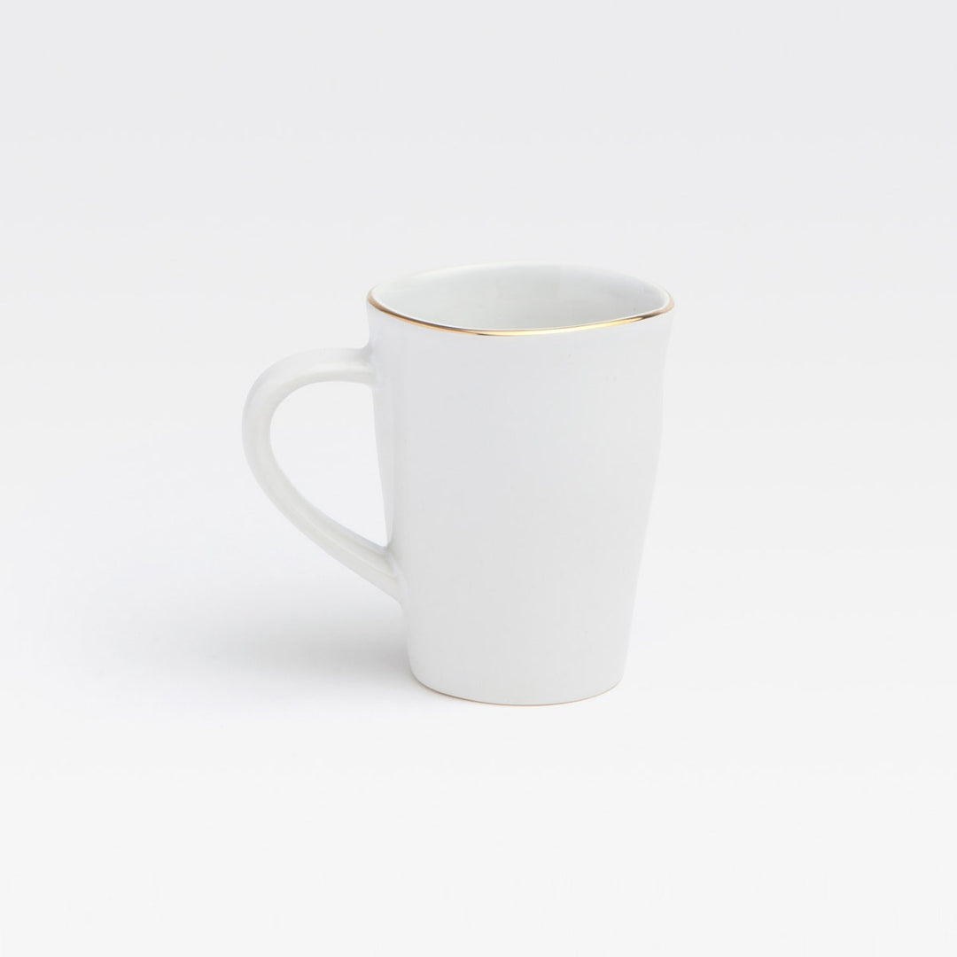 Julianna White Mug With Gold Trim Pack/4