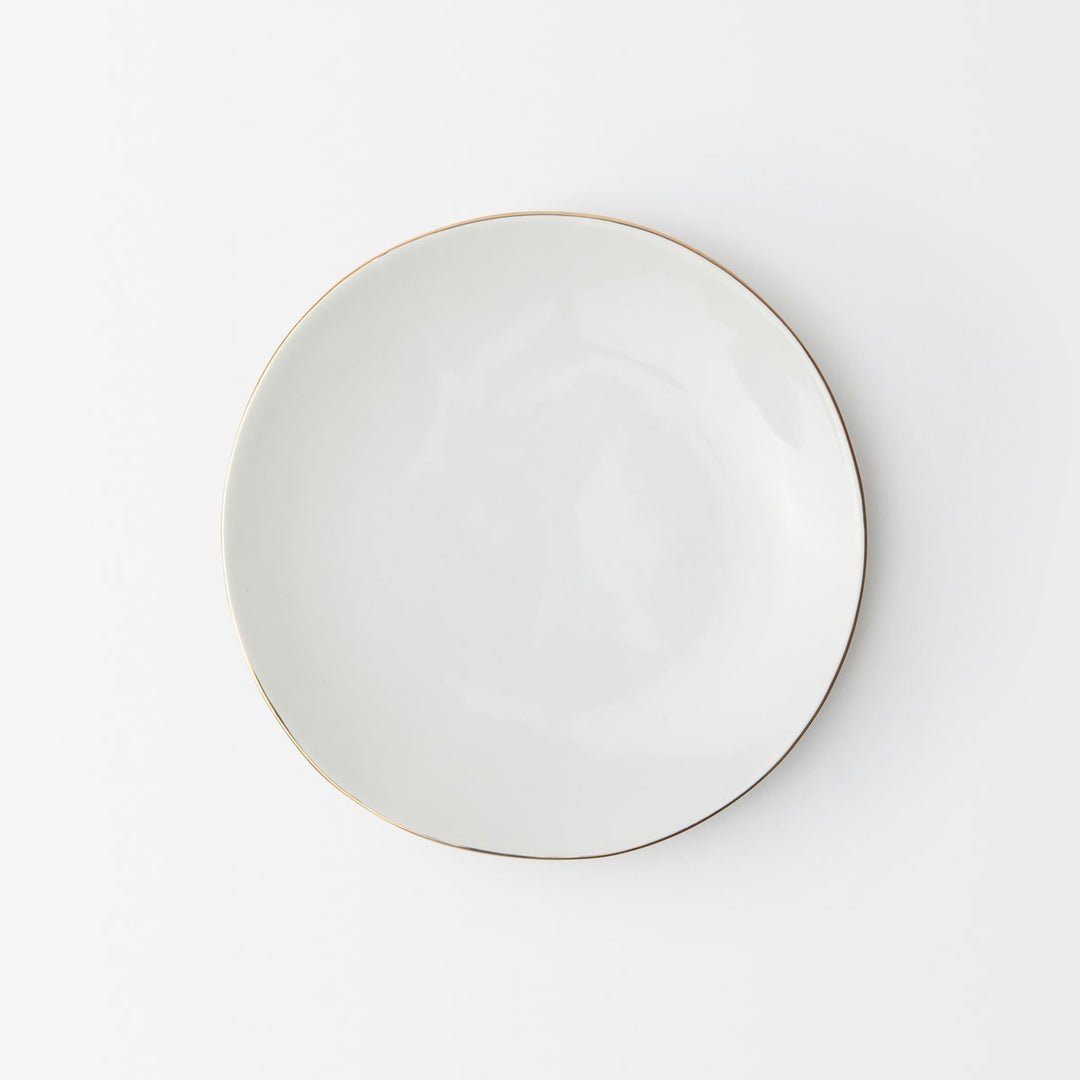 Julianna White Salad/Dessert Plate With Gold Trim Pack/4