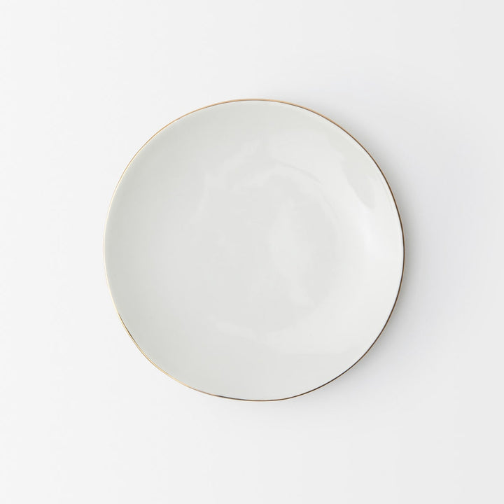Julianna White Salad/Dessert Plate With Gold Trim Pack/4