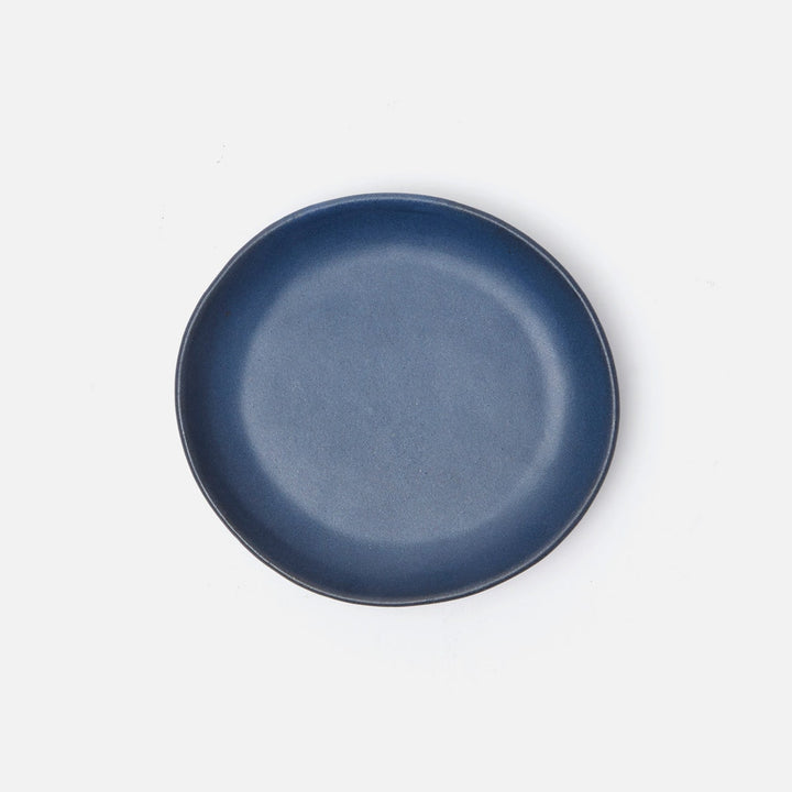 Marcus Matte Navy Bread/Cupcake Plate Stoneware Pack/4 (Footed Ring)