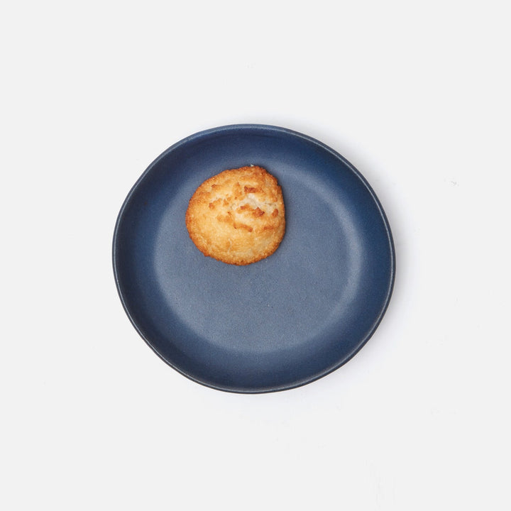 Marcus Matte Navy Bread/Cupcake Plate Stoneware Pack/4 (Footed Ring)