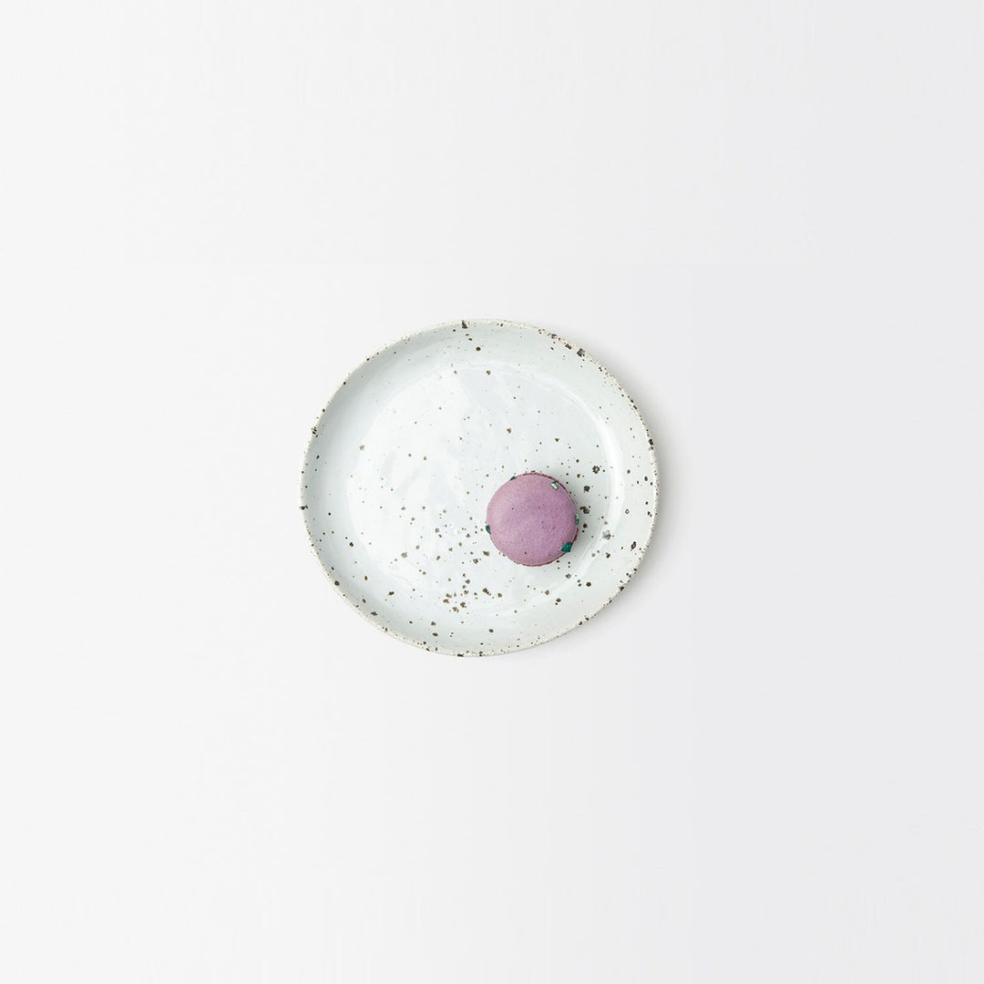 Marcus White Salt Glaze Bread/Cupcake Plate Pack/4 (Footed Ring)