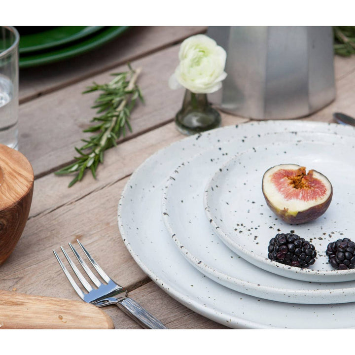 Marcus White Salt Glaze Dinner Plate Stoneware Pack/4 (Footed Ring)