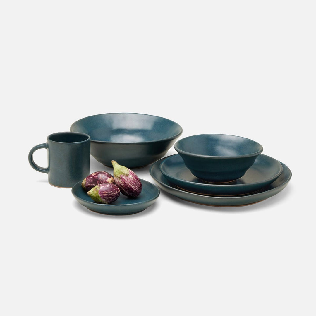 Marcus Midnight Teal Pasta/Soup Bowl Stoneware Pack/4