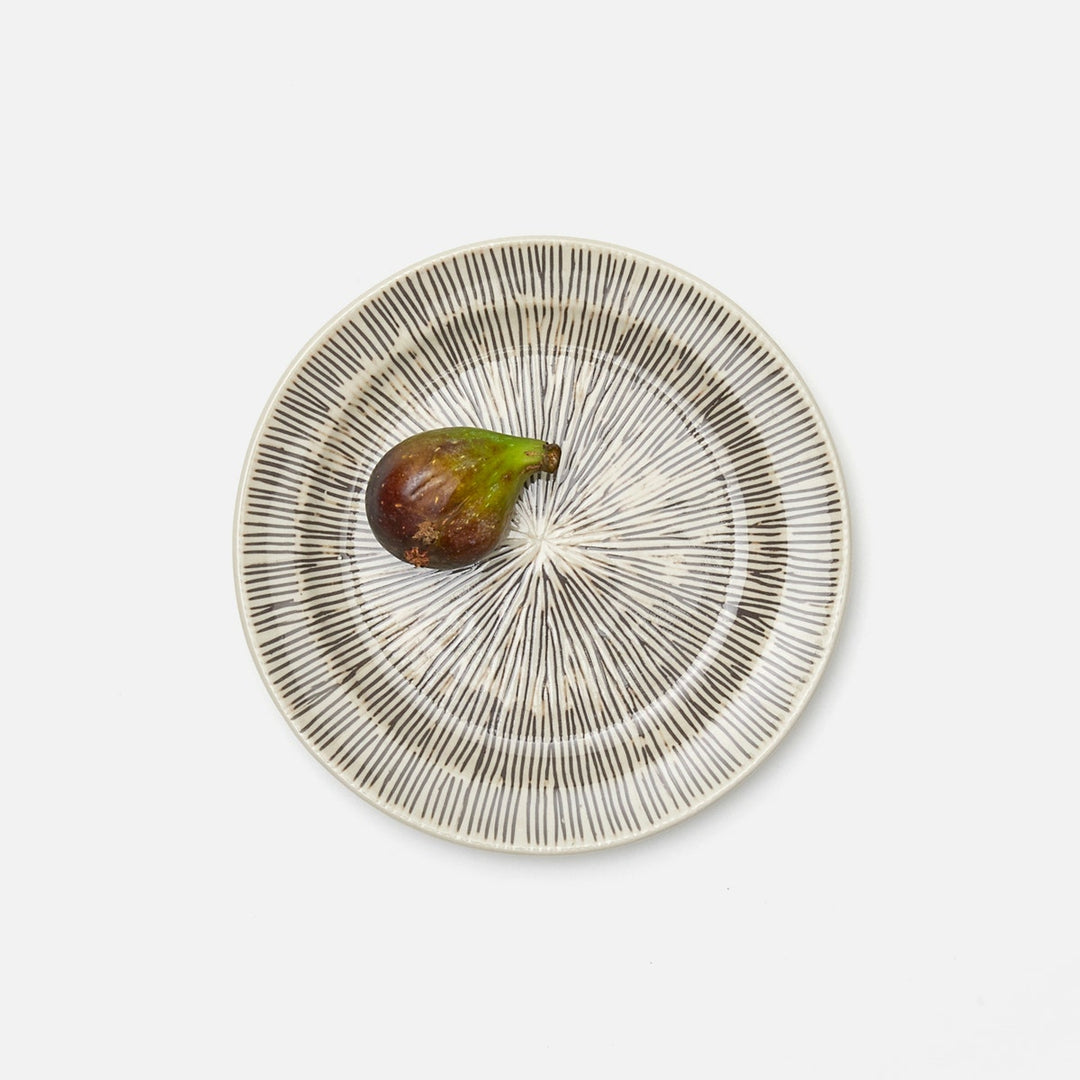 Nolan Black Cream Bread Plate Stoneware Pack/4